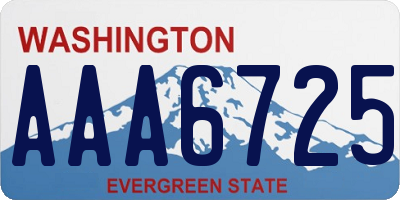 WA license plate AAA6725