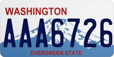 WA license plate AAA6726