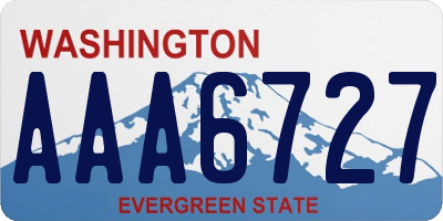 WA license plate AAA6727