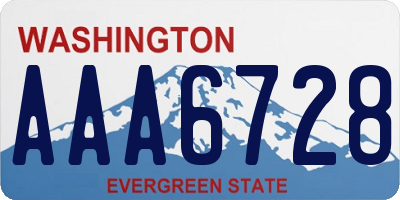 WA license plate AAA6728