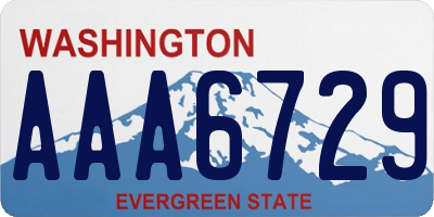 WA license plate AAA6729
