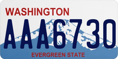 WA license plate AAA6730