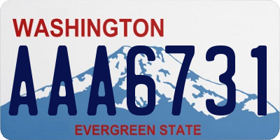 WA license plate AAA6731