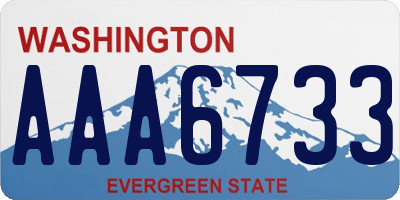 WA license plate AAA6733