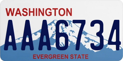 WA license plate AAA6734