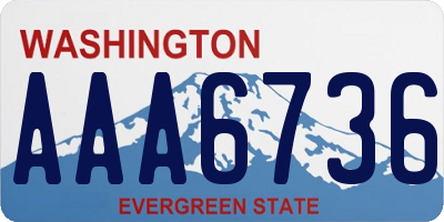 WA license plate AAA6736