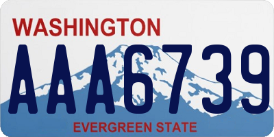 WA license plate AAA6739