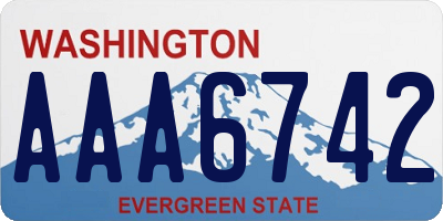 WA license plate AAA6742