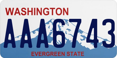 WA license plate AAA6743