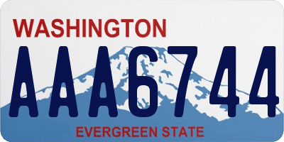 WA license plate AAA6744