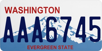 WA license plate AAA6745