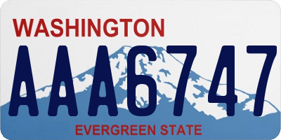 WA license plate AAA6747