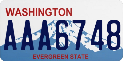 WA license plate AAA6748