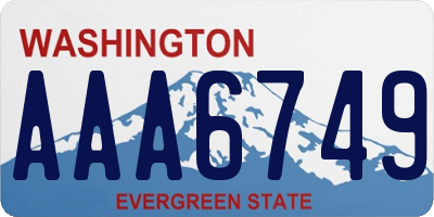 WA license plate AAA6749