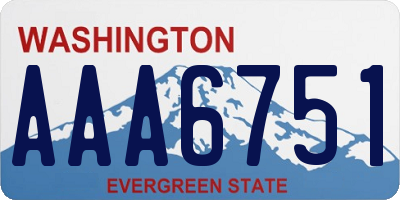 WA license plate AAA6751