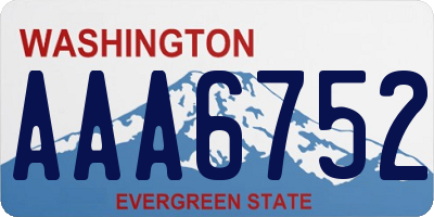 WA license plate AAA6752