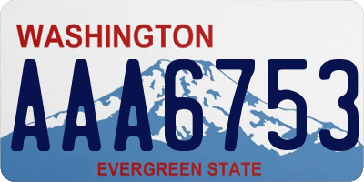 WA license plate AAA6753