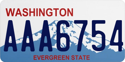 WA license plate AAA6754