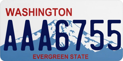 WA license plate AAA6755