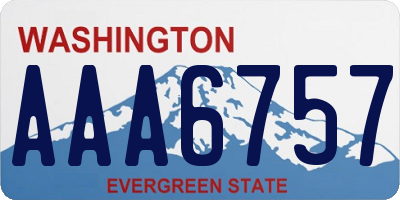 WA license plate AAA6757