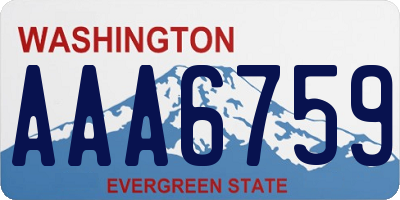 WA license plate AAA6759