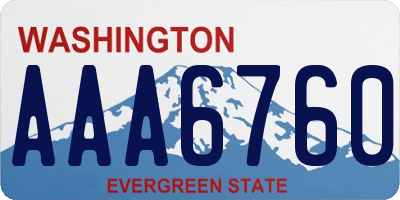 WA license plate AAA6760