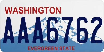 WA license plate AAA6762