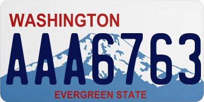 WA license plate AAA6763