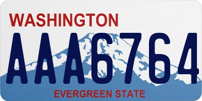 WA license plate AAA6764