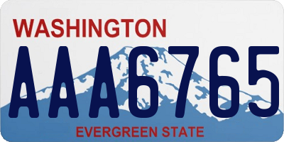 WA license plate AAA6765