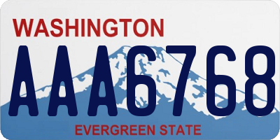 WA license plate AAA6768