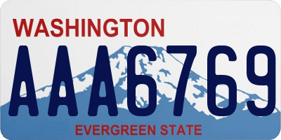 WA license plate AAA6769