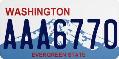 WA license plate AAA6770