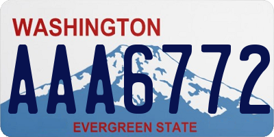 WA license plate AAA6772