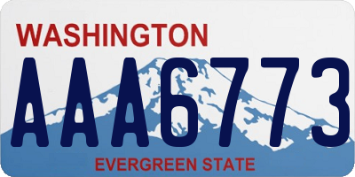 WA license plate AAA6773