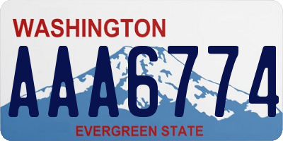 WA license plate AAA6774