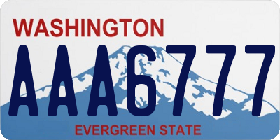 WA license plate AAA6777