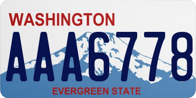 WA license plate AAA6778