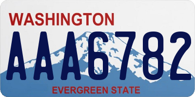 WA license plate AAA6782