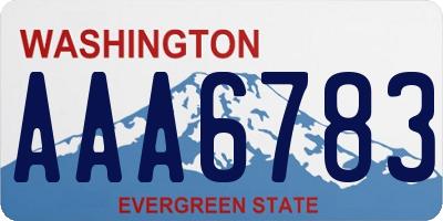 WA license plate AAA6783