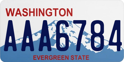 WA license plate AAA6784