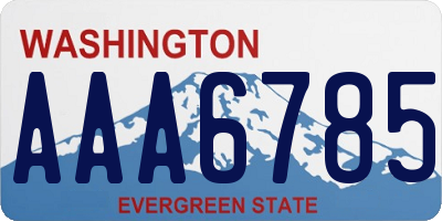 WA license plate AAA6785