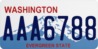 WA license plate AAA6788