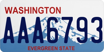 WA license plate AAA6793