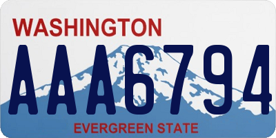 WA license plate AAA6794