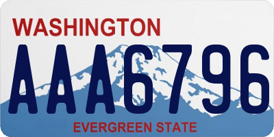 WA license plate AAA6796