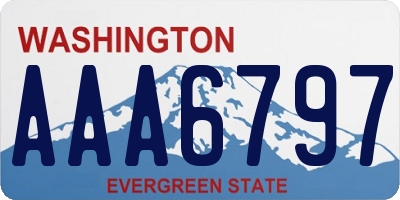 WA license plate AAA6797