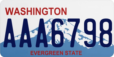 WA license plate AAA6798