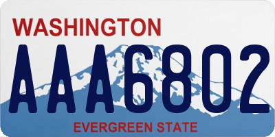 WA license plate AAA6802