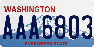 WA license plate AAA6803